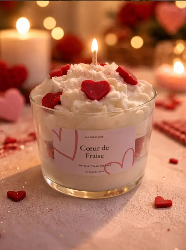 Bougie Cœur de fraise